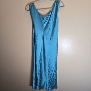 Jason Wu V-Neck Midi Sleeveless Dress Turquoise Blue Womens X-Small NEW
